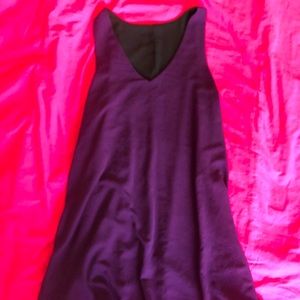 Purple V-Neck Sleeveless Dress